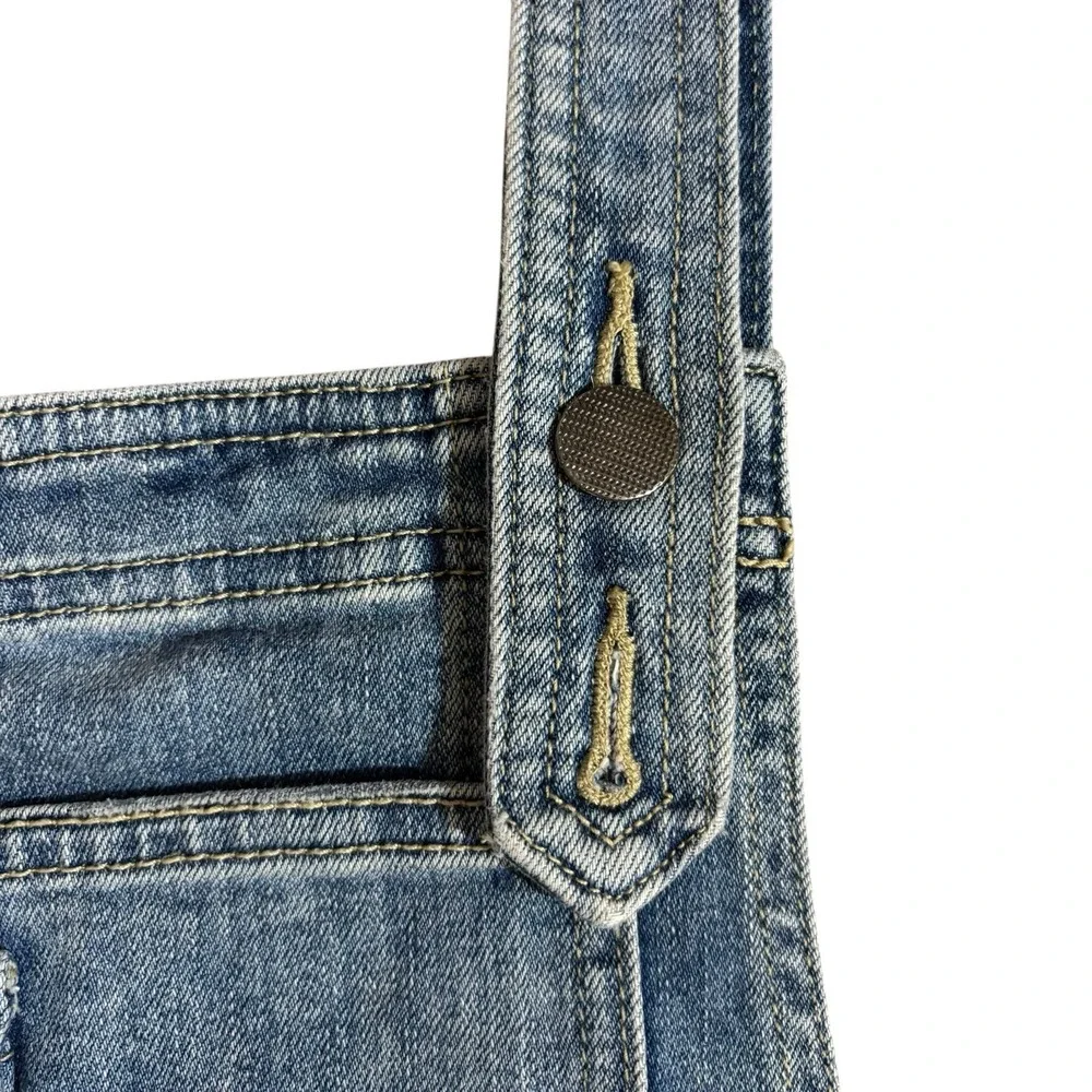 Free People Overalls Womens 25 Blue‎ Denim Sleeveless Bib Adjustable Buttons Top